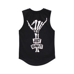 JUST SEND IT BOYS MUSCLE TEE SMALL PRINT